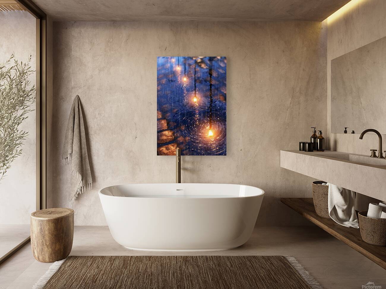 rain van gogh style Reproduction