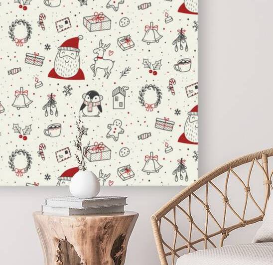 cute christmas doodles seamless pattern by Etnousta