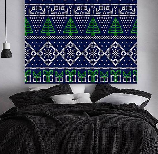 beautiful knitted christmas pattern blur green.jp by Etnousta