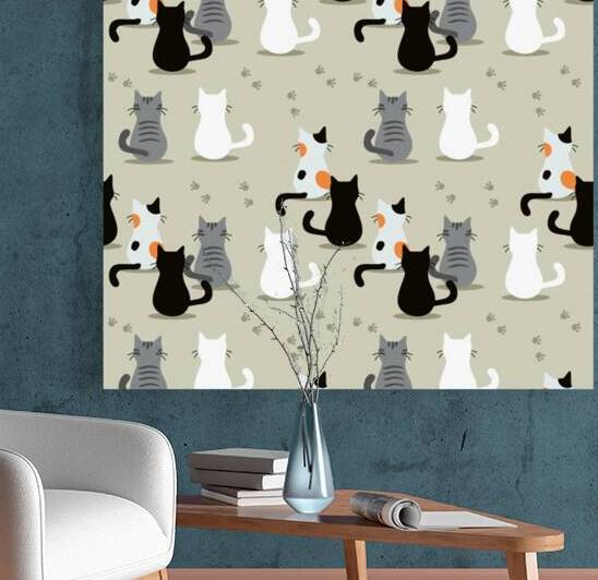 cute cat seamless pattern Reproduction