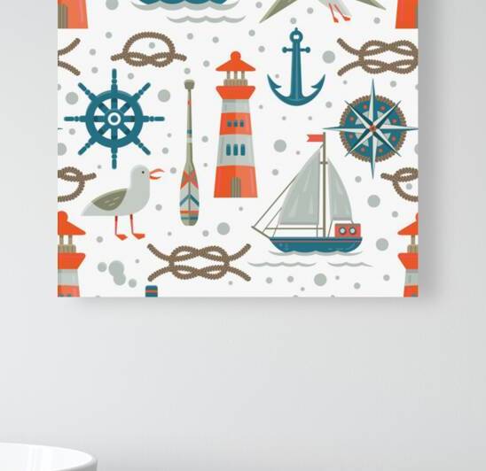 nautical elements pattern background Reproduction