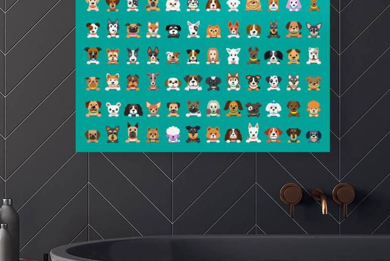 different type vector cartoon dog faces by Etnousta