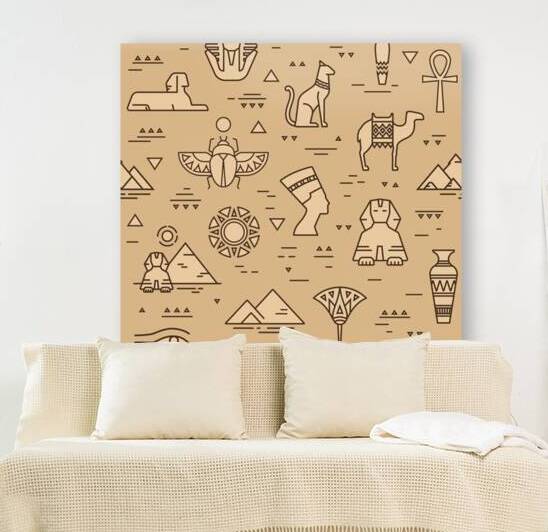 egyptian seamless pattern symbols landmarks signs by Etnousta