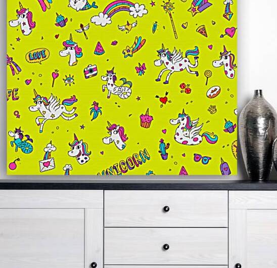pattern unicorns mermaids horses girlish things.j by Etnousta