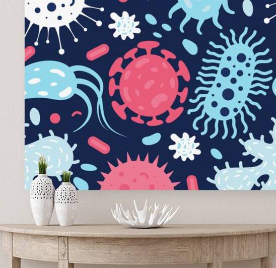 seamless pattern microbes virus vector illustrati by Etnousta