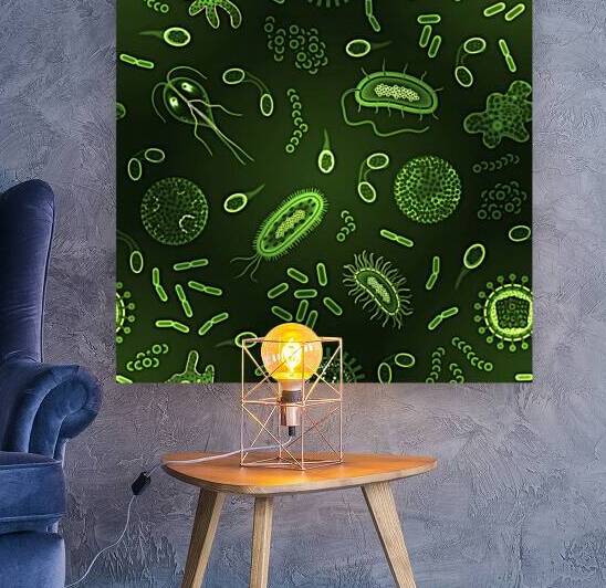 bacteria virus seamless pattern inversion by Etnousta