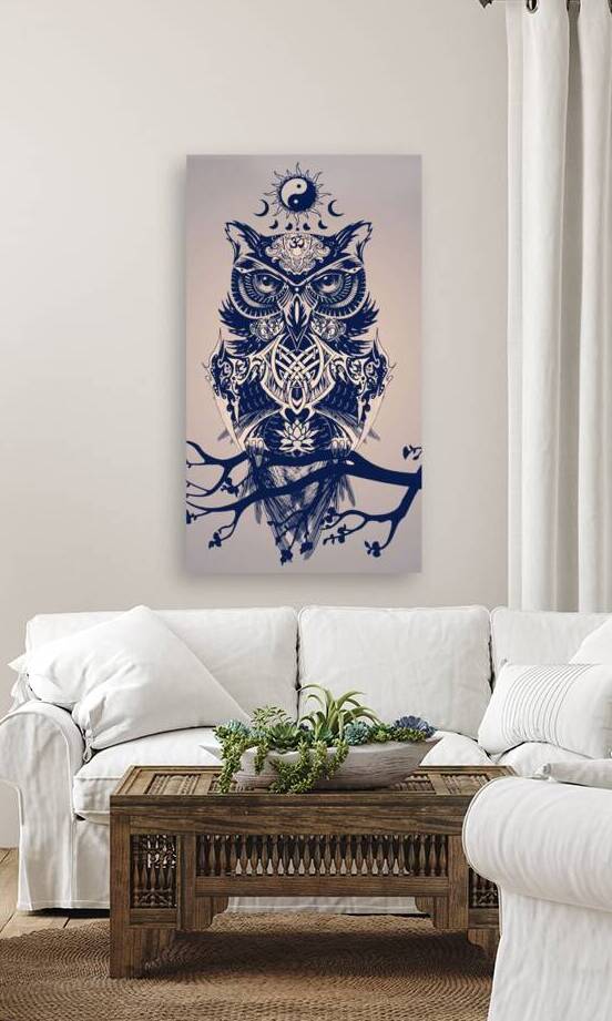 trippy Owl Minimalism Digital Art by Etnousta