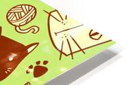 cute hand drawn cat seamless pattern HD Metal print