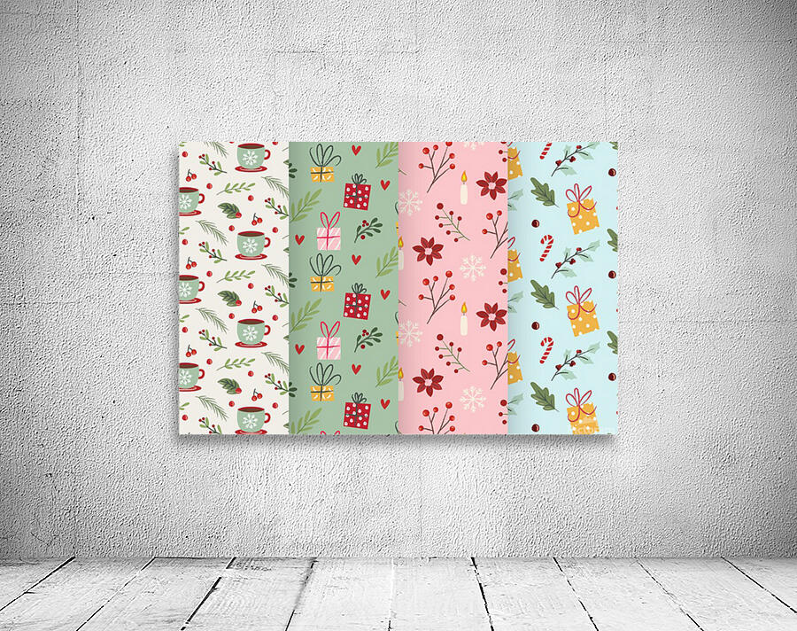 flat christmas pattern collection Wall Preview