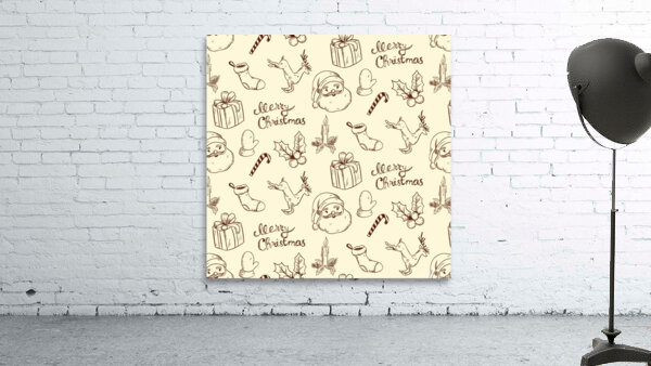 vintage christmas pattern Wall Preview