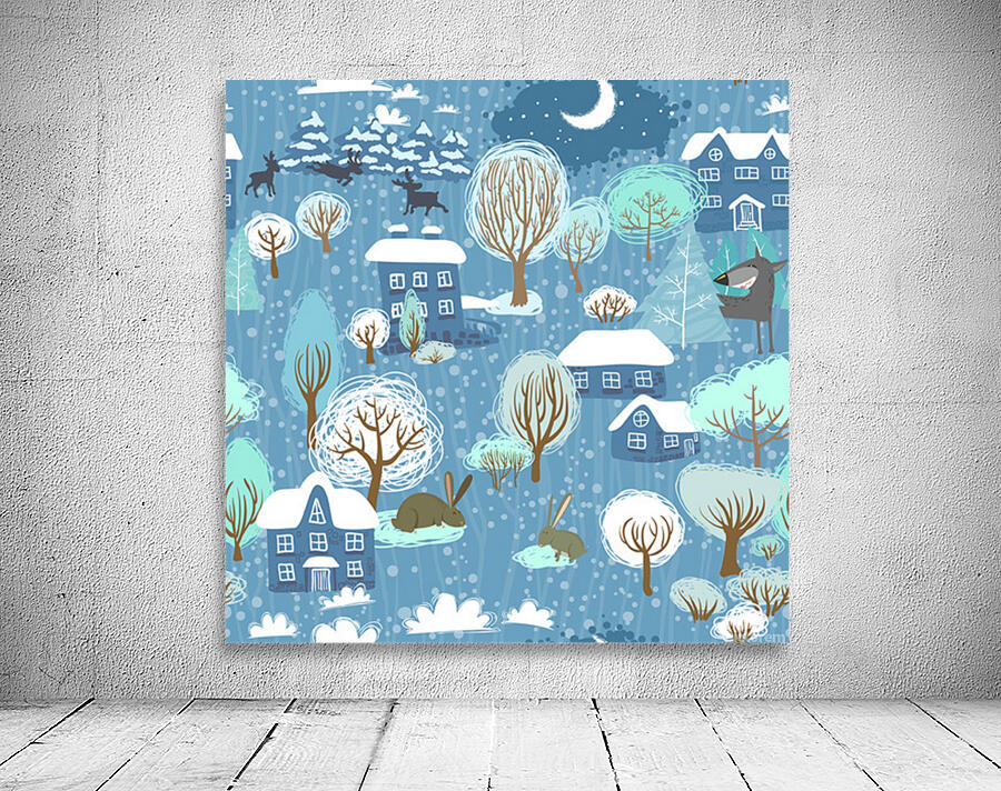 cute christmas seamless pattern vector Wall Preview