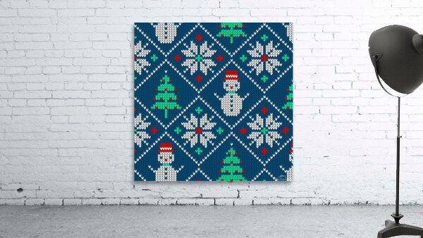 knitted christmas pattern Wall Preview