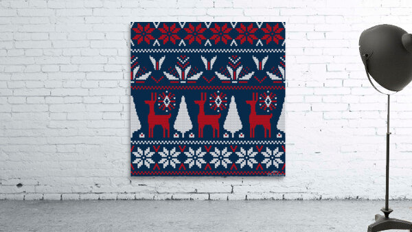 knitted christmas pattern Wall Preview