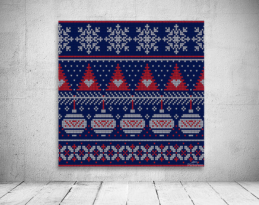 beautiful knitted christmas pattern Wall Preview
