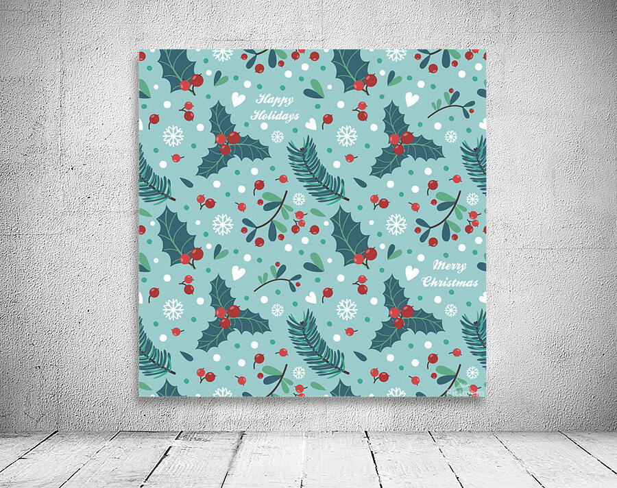 seamless pattern with berries leaves Wall Preview