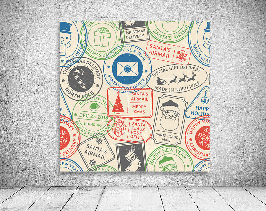 christmas postal pattern Wall Preview