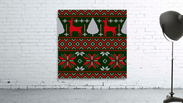 christmas pattern knitted design Wall Preview
