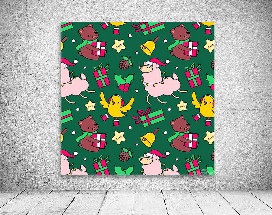 funny decoration christmas pattern background Wall Preview