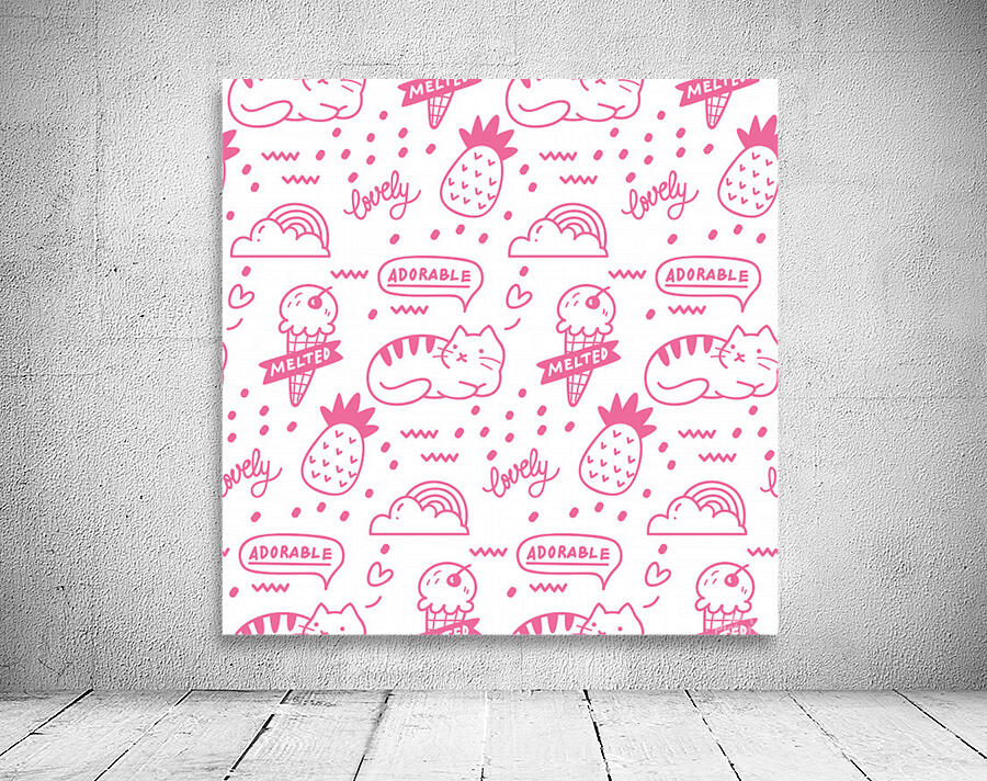 cute girly seamless pattern Wall Preview