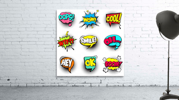 set colorful comic speech bubbles Wall Preview