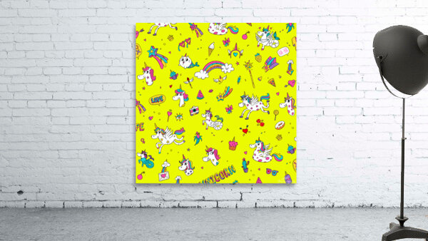 pattern unicorns mermaids horses girlish things.j Wall Preview
