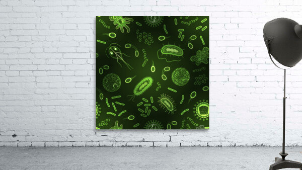 bacteria virus seamless pattern inversion Wall Preview
