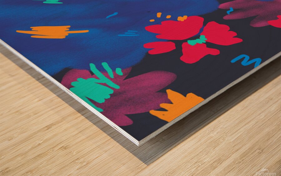 Patterns Rosebuds Wood print