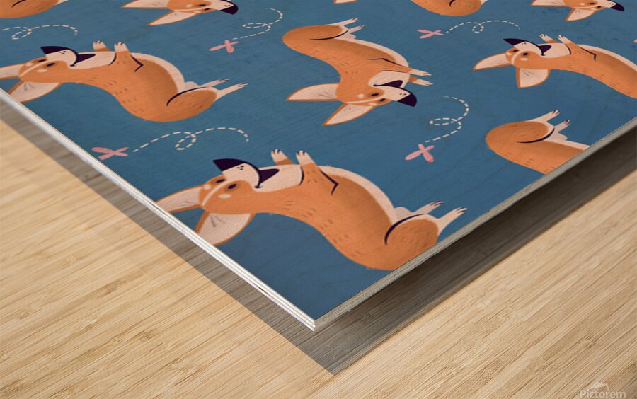 Corgi Patterns Wood print