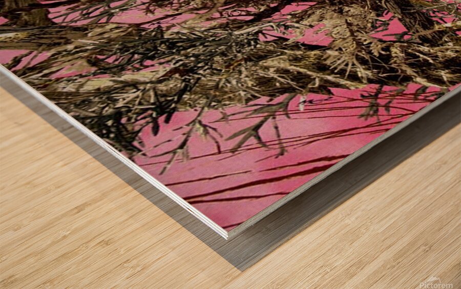 pink camo wallpaper Wood print