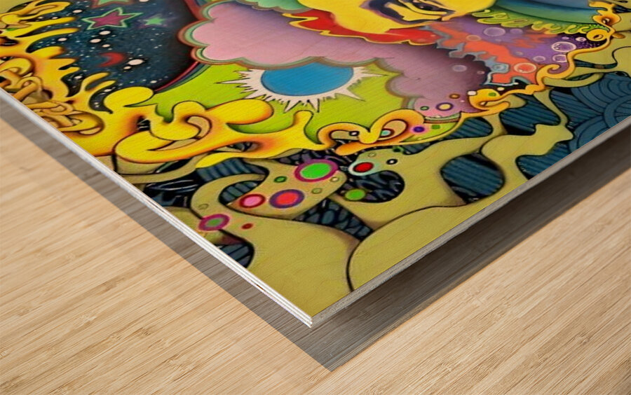 psychedelic rock jimi hendrix Wood print