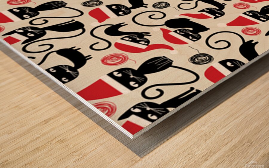 Cute christmas seamless pattern vector Wood print