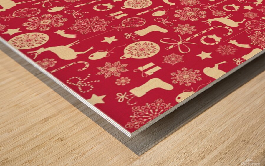 christmas pattern background Wood print