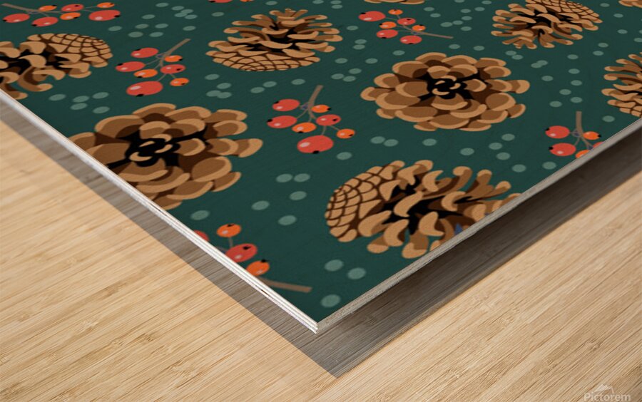 christmas seamless pattern Wood print
