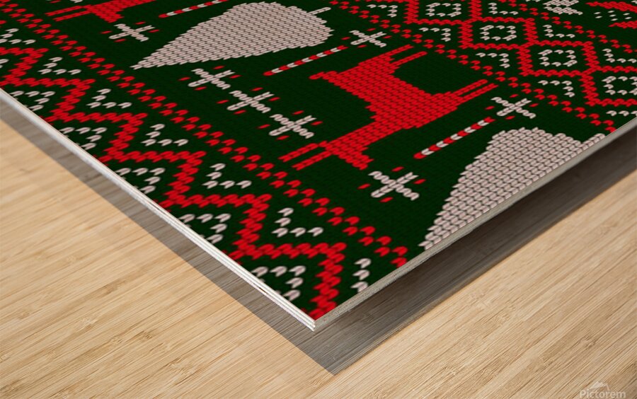christmas pattern knitted design Wood print