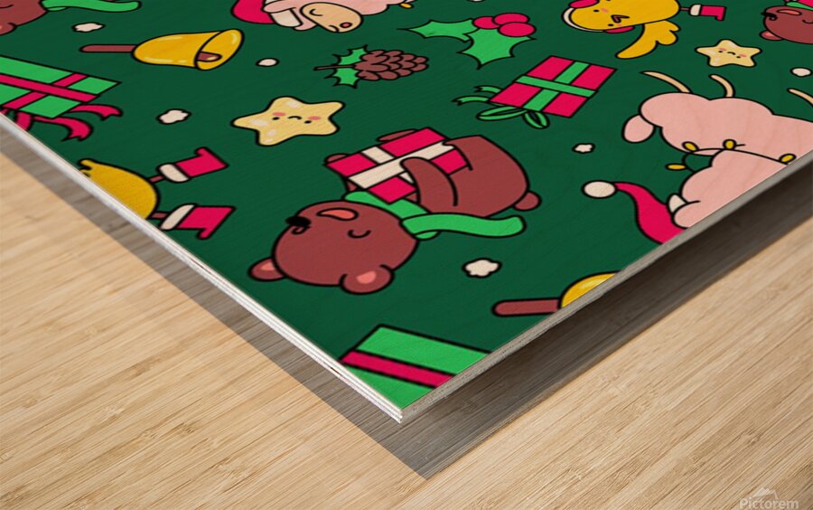 funny decoration christmas pattern background Wood print