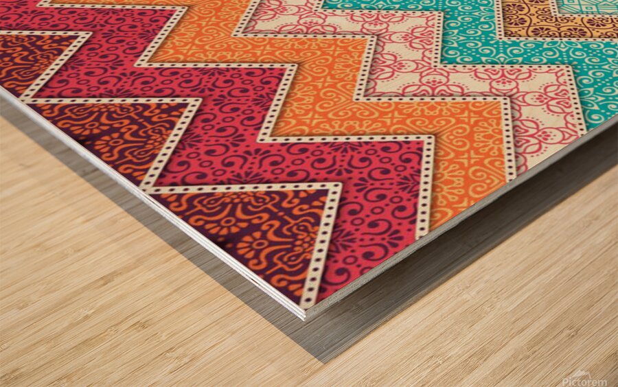 ethnic floral pattern Wood print