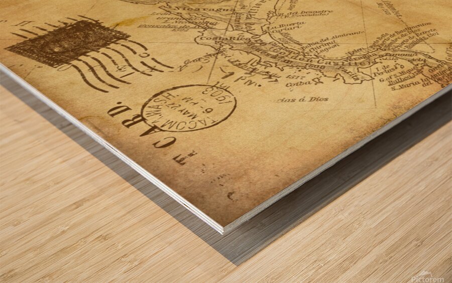 Vintage world map Wood print