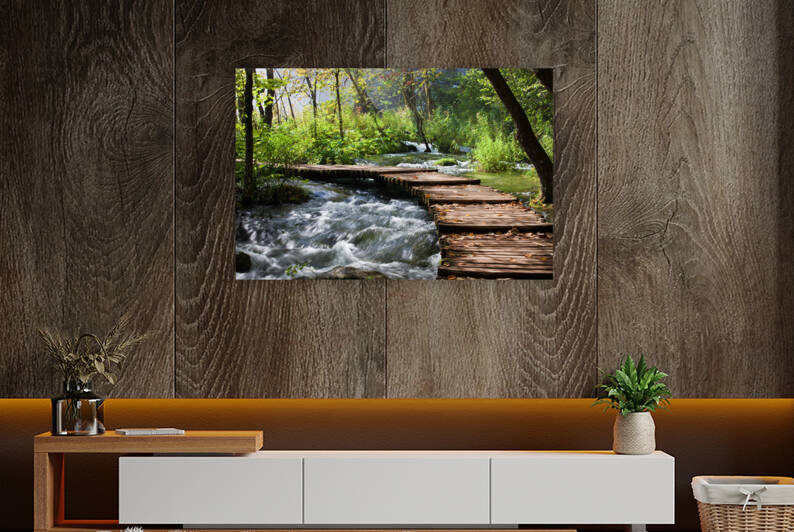 Wooden Path Across Stream by Socratubik