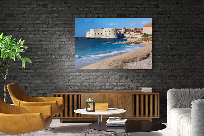 Beach At Dubrovnik Old Town In Croatia by Socratubik
