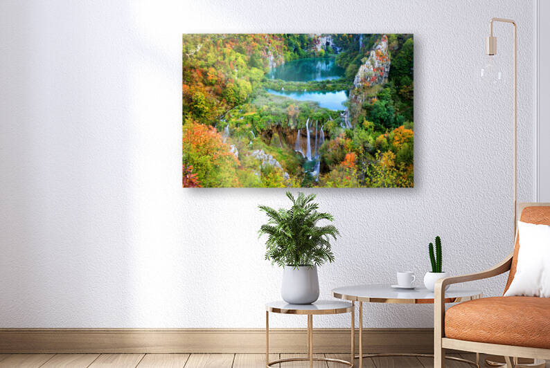 Plitvice Lakes Autumn Landscape In Croatia by Socratubik