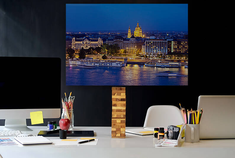 River View Of Budapest City At Night by Socratubik