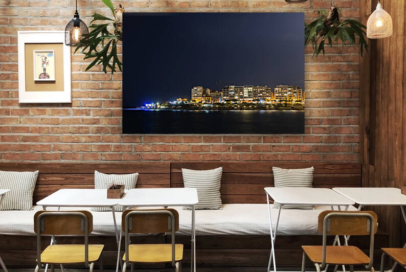 Sliema Town Skyline At Night In Malta by Socratubik