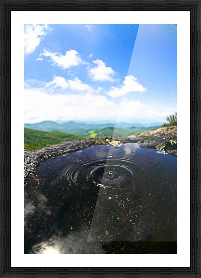 Mountain Water Drop Picture Frame print