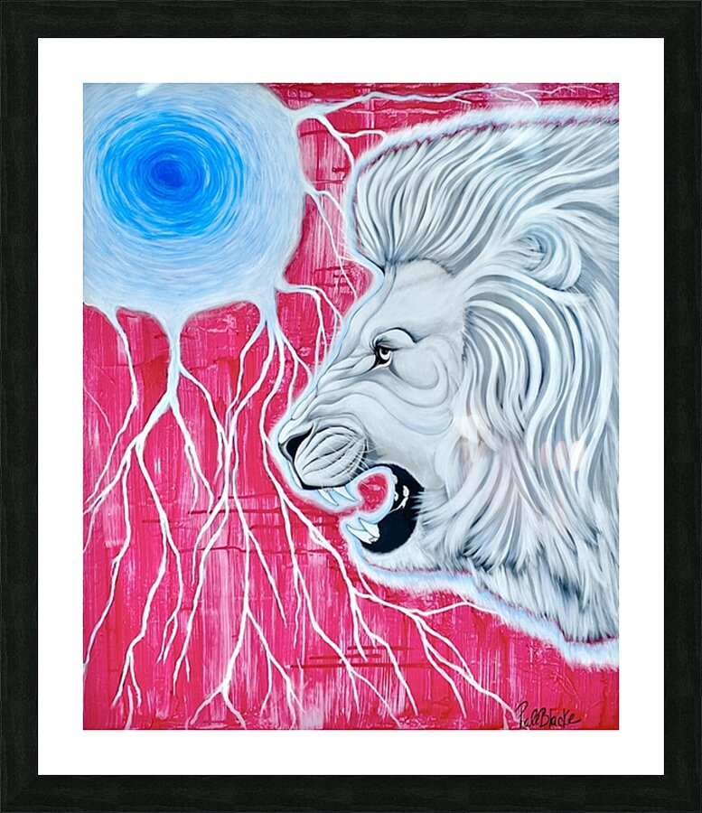 Electric Lion Picture Frame print