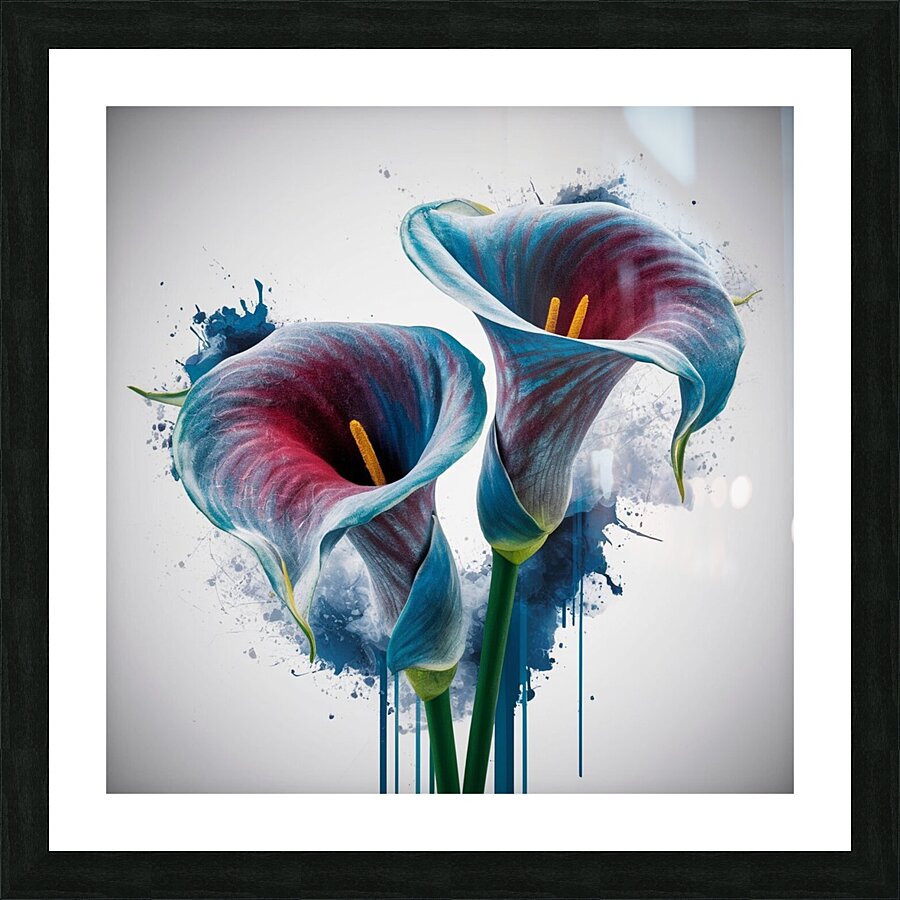 Flower blue-red Picture Frame print