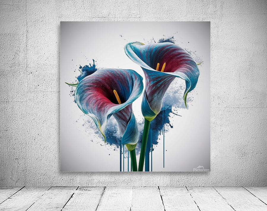 Flower blue-red Wall Preview