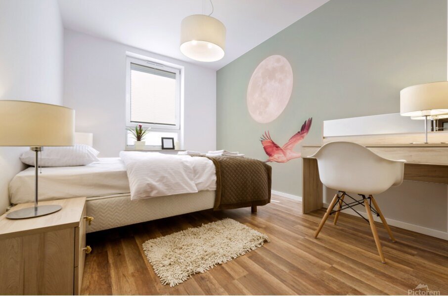 Crane Moon Mural print