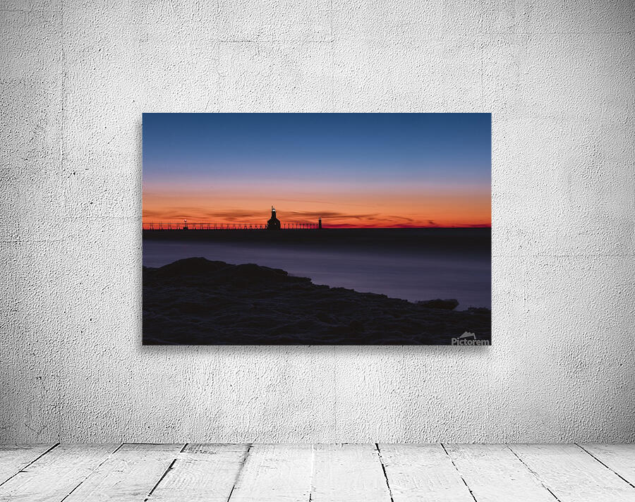 St Joseph Lighthouse Winter Sunset Wall Preview