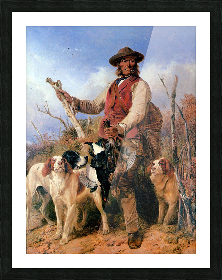 Gamekeeper with Dogs Picture Frame print