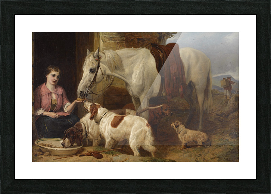 Feeding the animals Picture Frame print